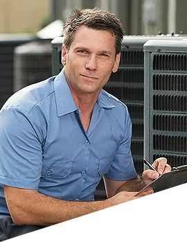 A George Best technician servicing an outdoor AC unit